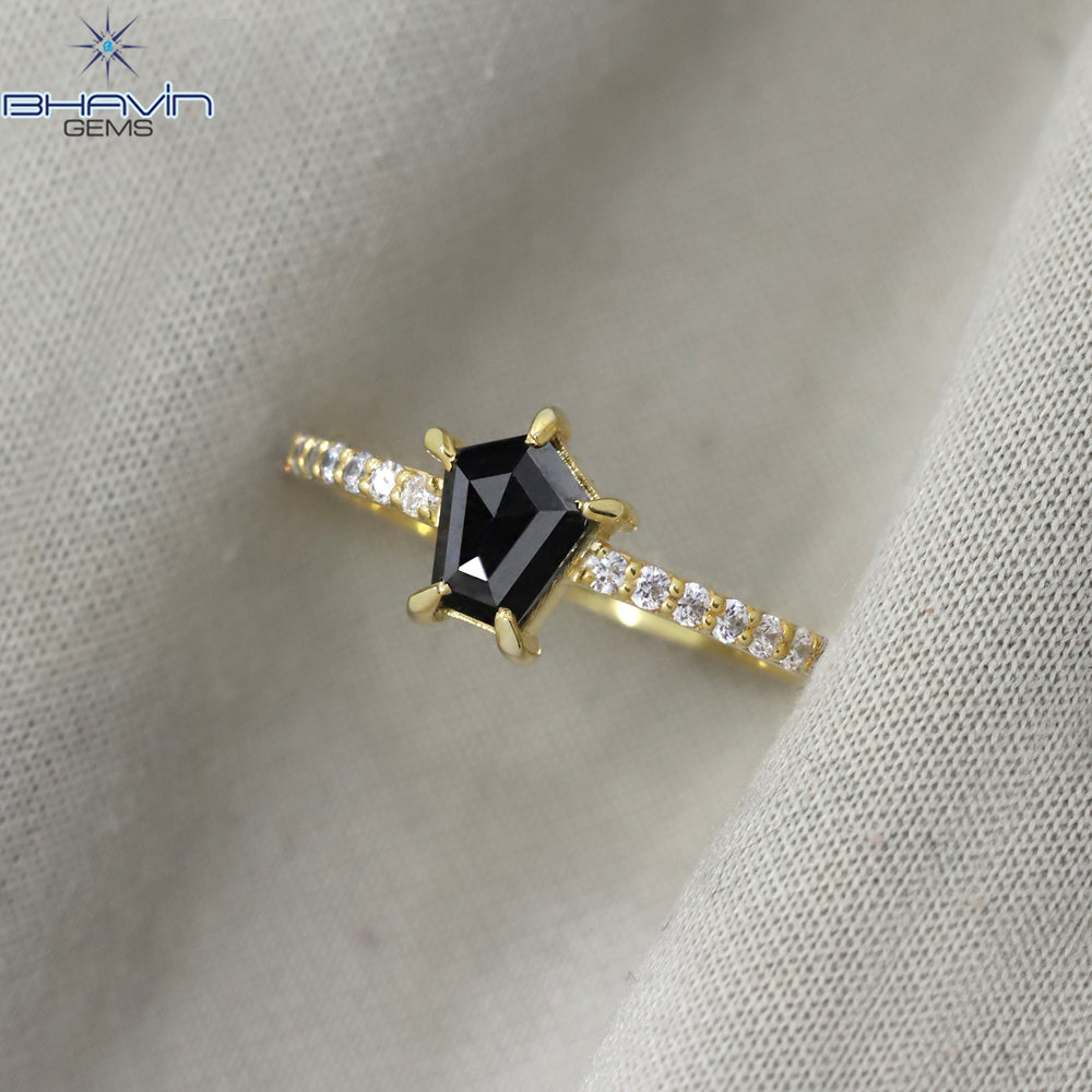 Coffin Diamond Black Diamond Natural Diamond Ring Gold Ring Engagement Ring