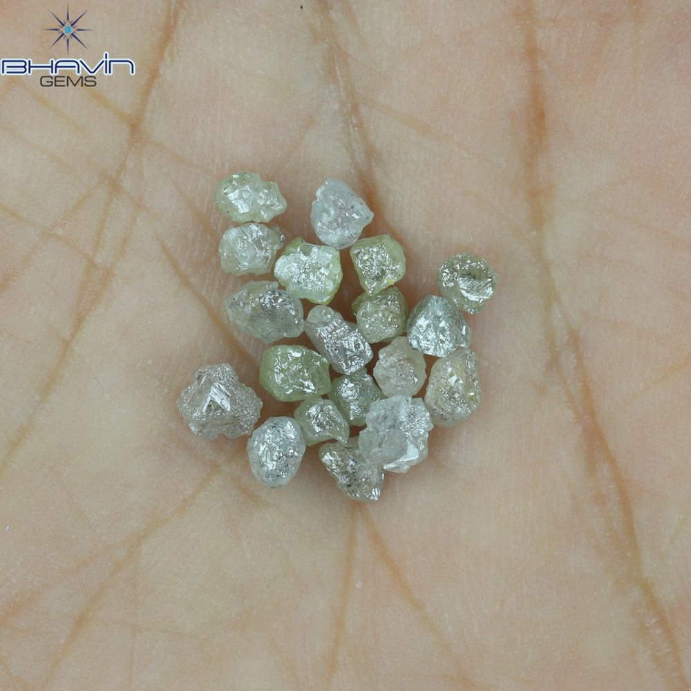 2.89 CT/19 Pcs Rough Shape White Color Natural Diamond I3 Clarity (3.59 MM)