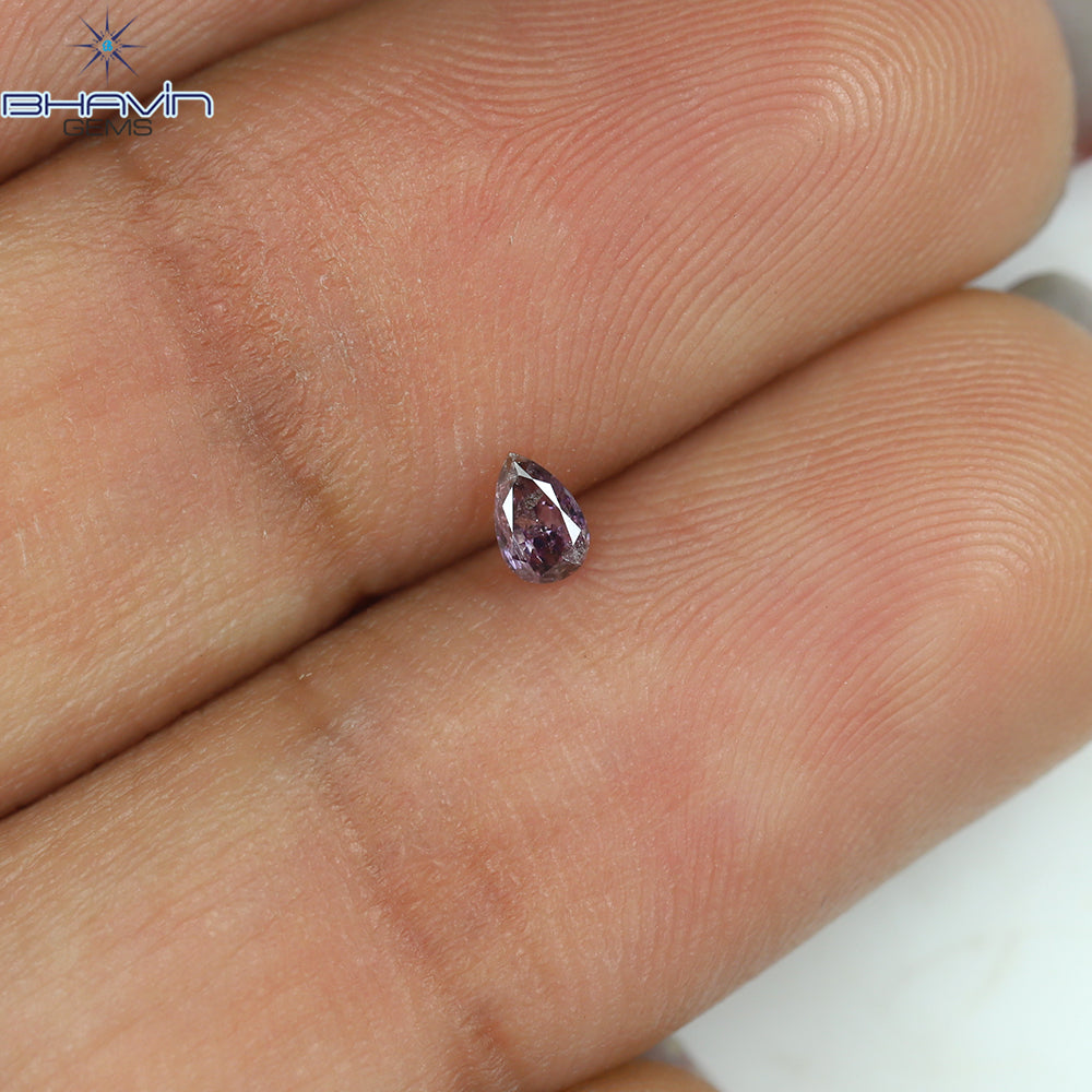 0.09 CT ペアシェイプ ナチュラル ダイヤモンド ピンク色 SI2 クラリティ (3.51 MM)
