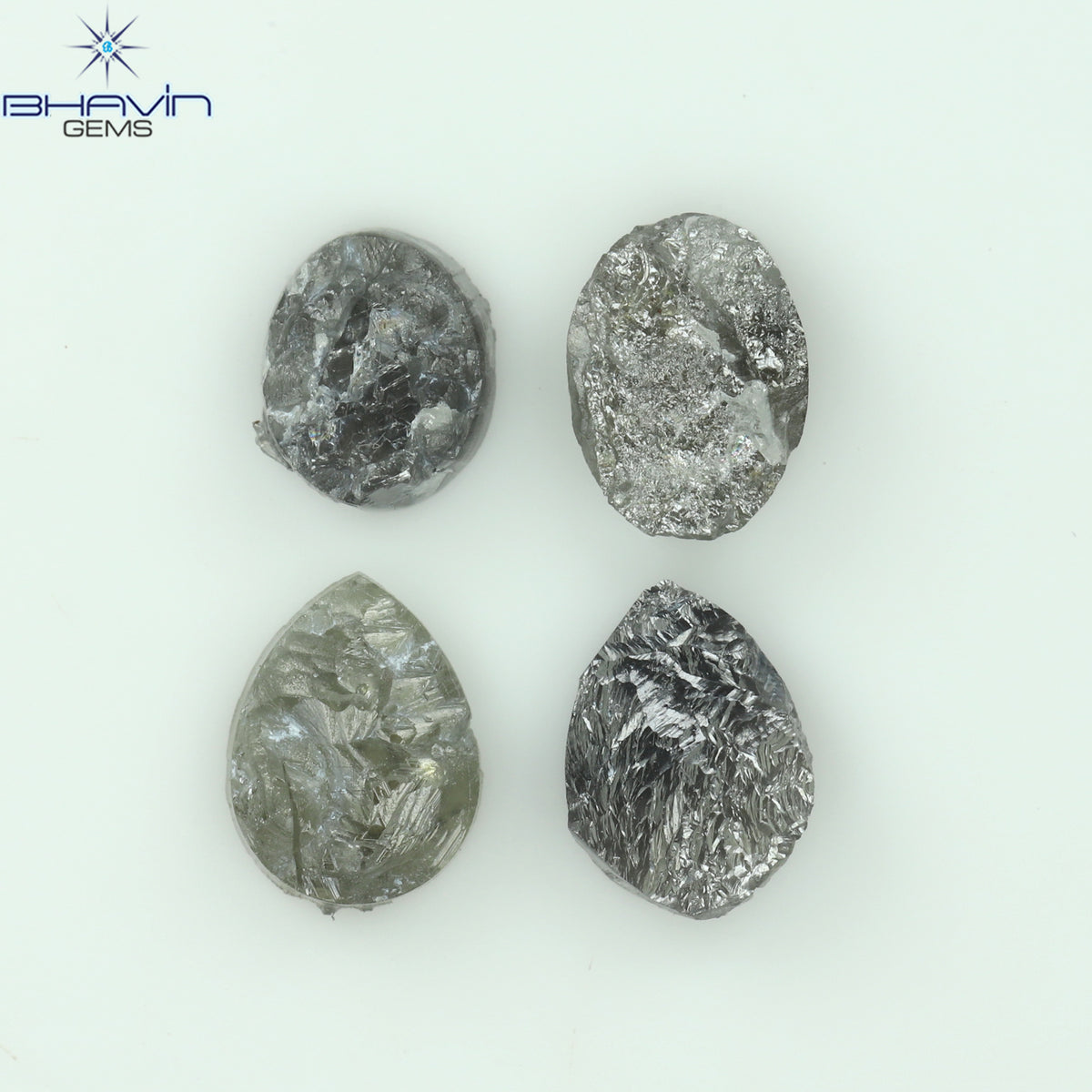 1.05 CT、ノーカット ポルキ シェイプ、天然ダイヤモンド、ブルー カラー、I3 クラリティ (5.42 MM)