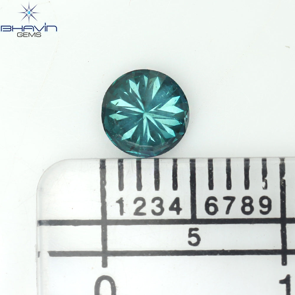0.50 CT Natural Round Diamond Enhanced Blue Color Clarity SI1 (4.90 MM)