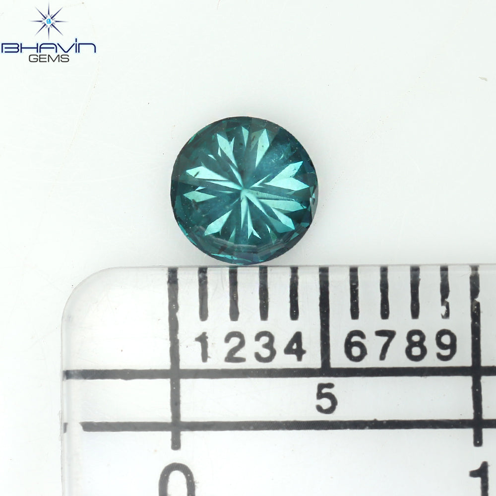0.50 CT ラウンド シェイプ ナチュラル ダイヤモンド ブルー カラー SI1 クラリティ (4.90 MM)
