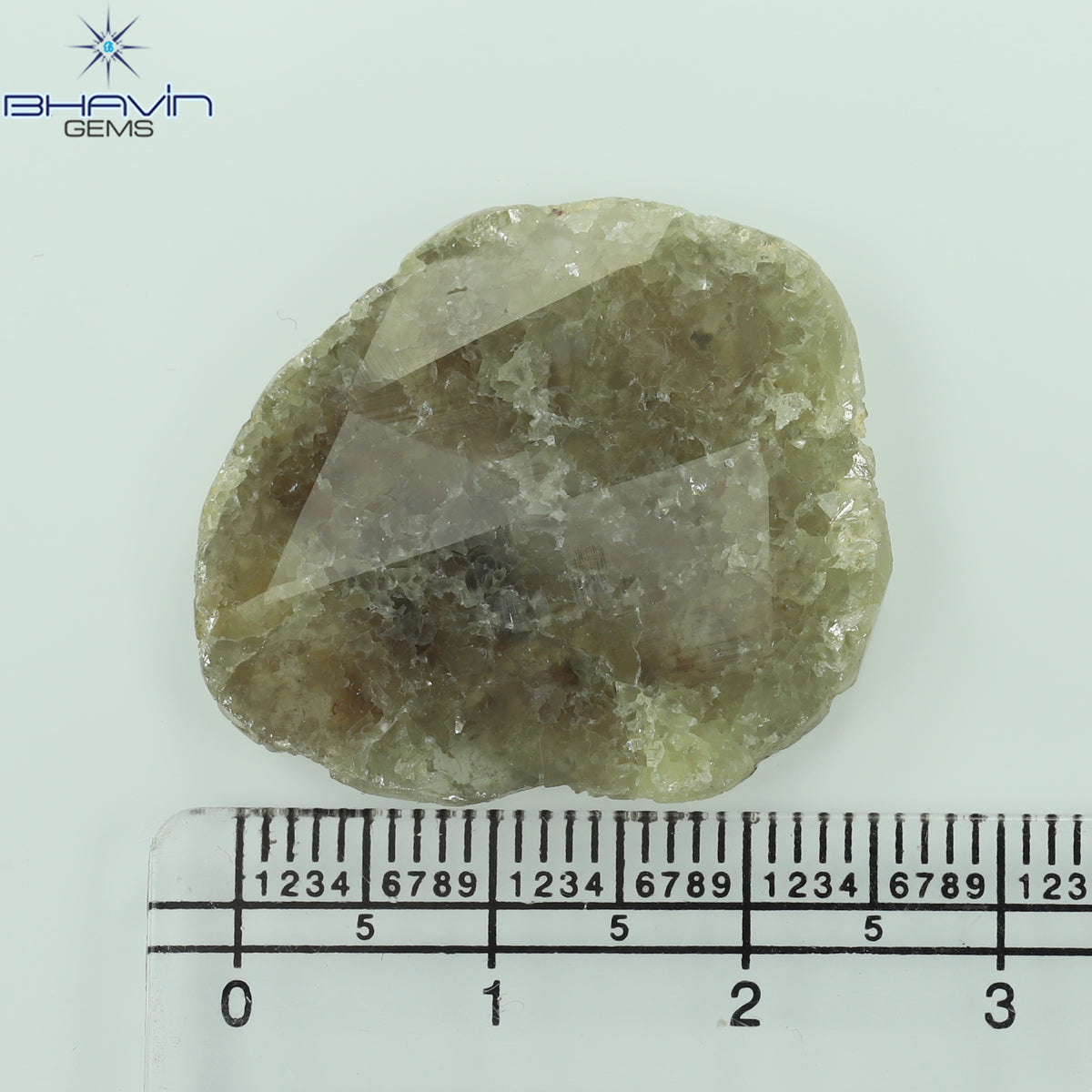 18.75 CT スライス シェイプ ナチュラル ダイヤモンド ソルト アンド ペッパー カラー I3 クラリティ (31.00 MM)