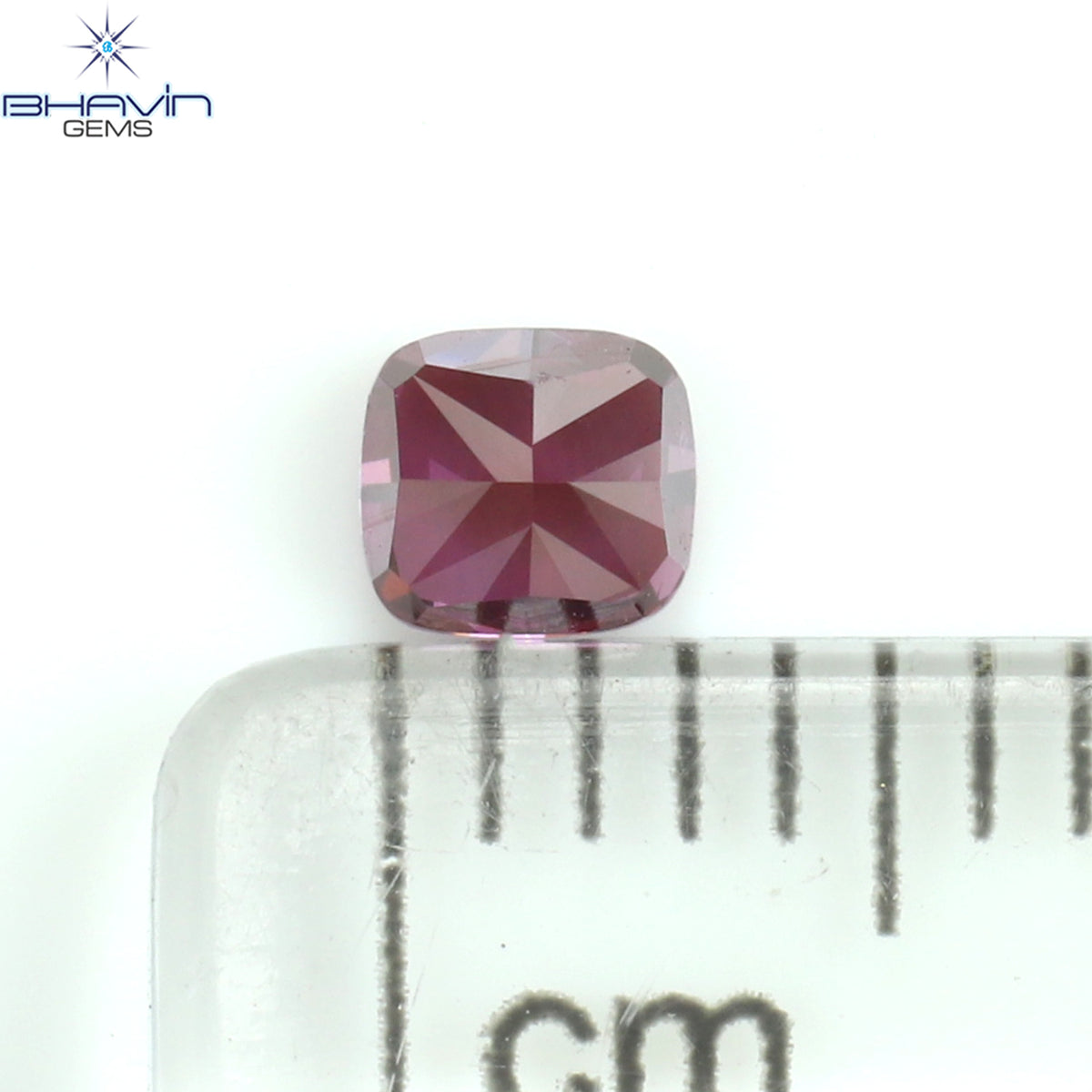 0.21 CT Natural Cushion Diamond Enhanced Pink Color Clarity VS2 (3.31 MM)
