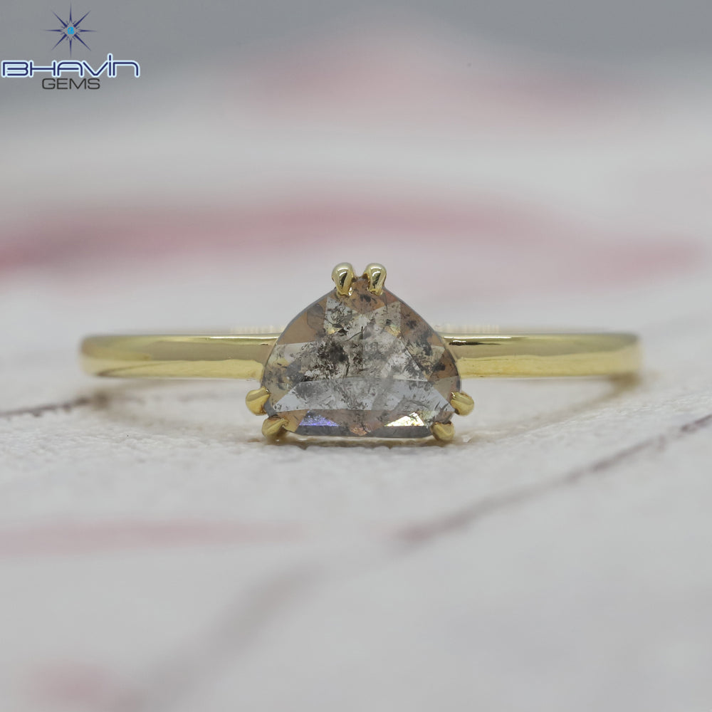 ハート ダイヤモンド 天然ダイヤモンド リング ソルト アンド ペーパー ダイヤモンド ゴールド リング 婚約指輪