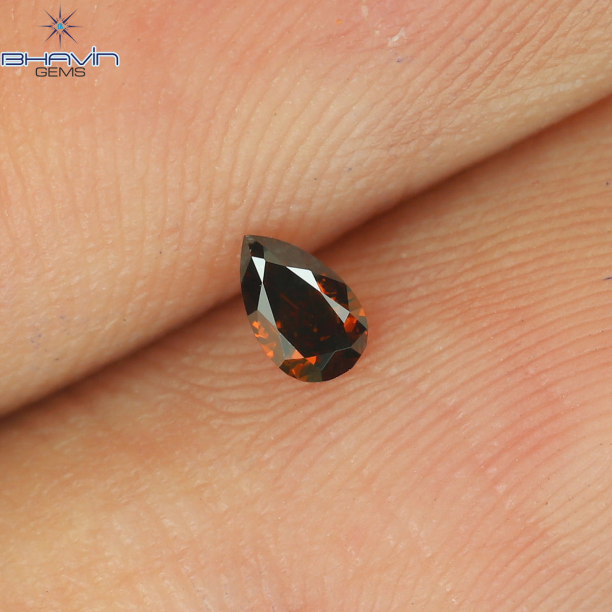 0.09 CT ペアシェイプ ナチュラル ダイヤモンド コニャック カラー VS1 クラリティ (3.70 MM)