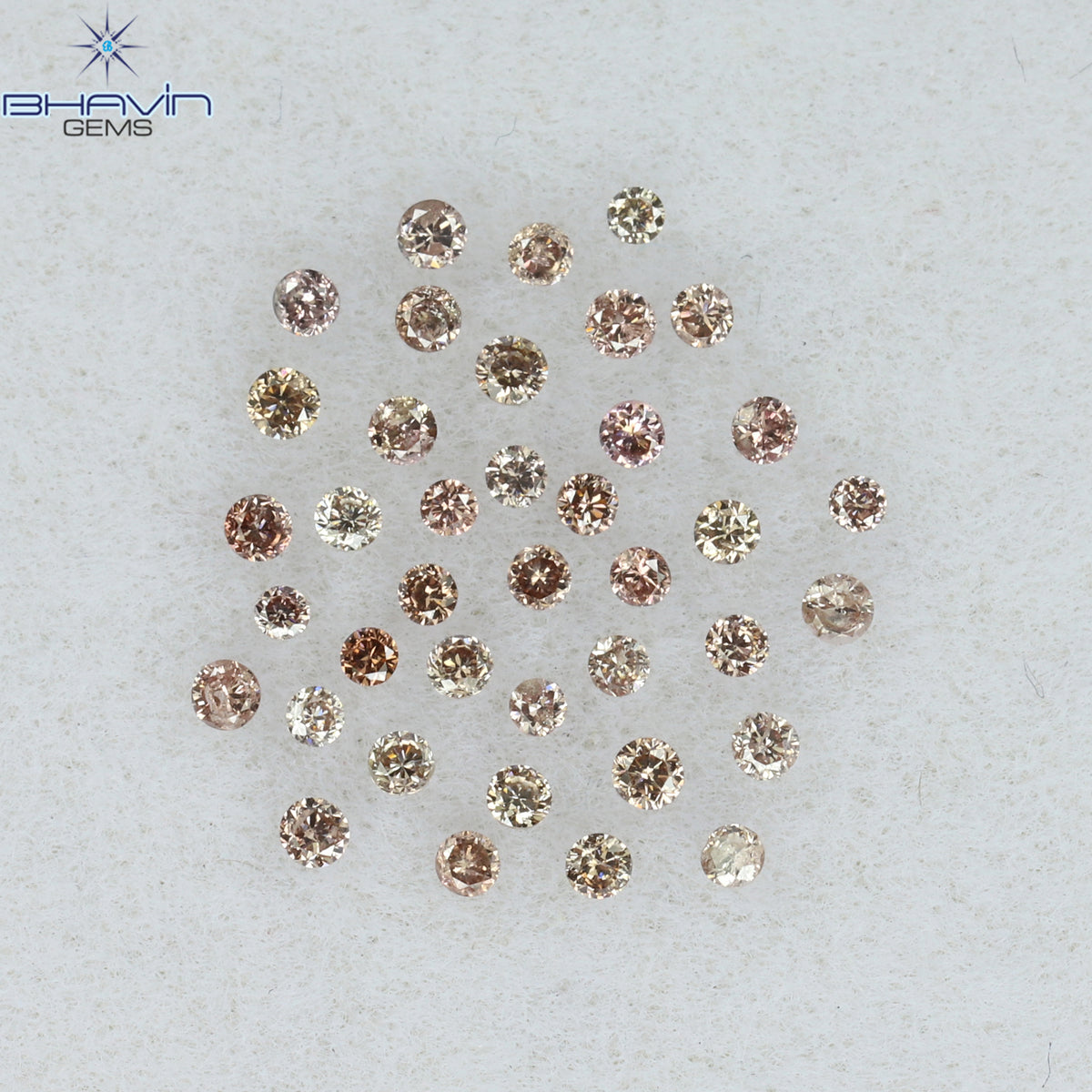 0.26 CT/39 Pcs Natural Round Diamond Pink (Argyle) Color Clarity SI (1.35 MM)