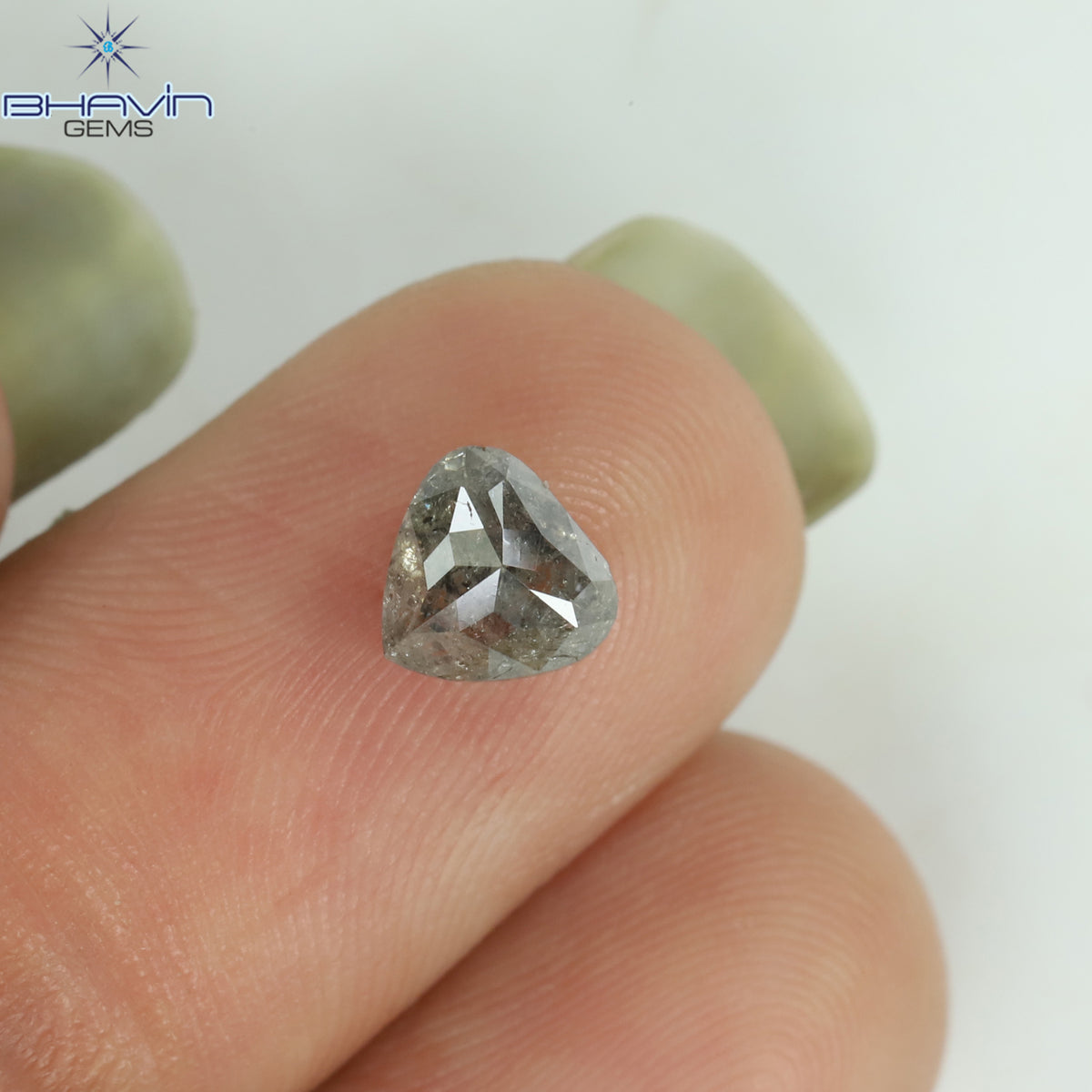0.75 CT Natural Heart Diamond Salt And Pepper Color Clarity I3 (5.74 MM)
