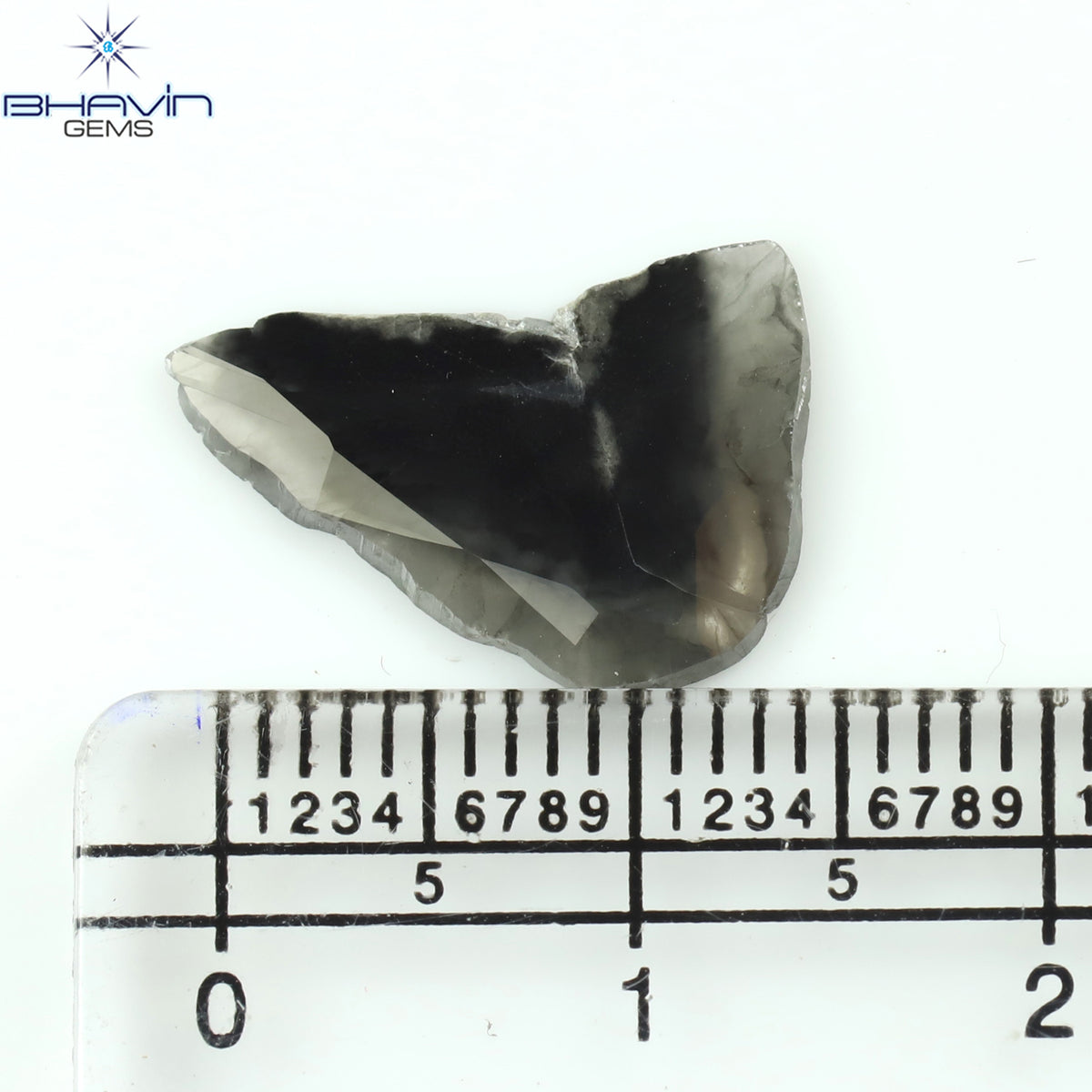 1.75 CT Natural Slice Diamond Gray Salt And Pepper Color Clarity I3 (15.74 MM)