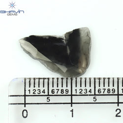 1.75 CT スライス形状 天然ダイヤモンド ソルト アンド ペッパー カラー I3 クラリティ (15.74 MM)