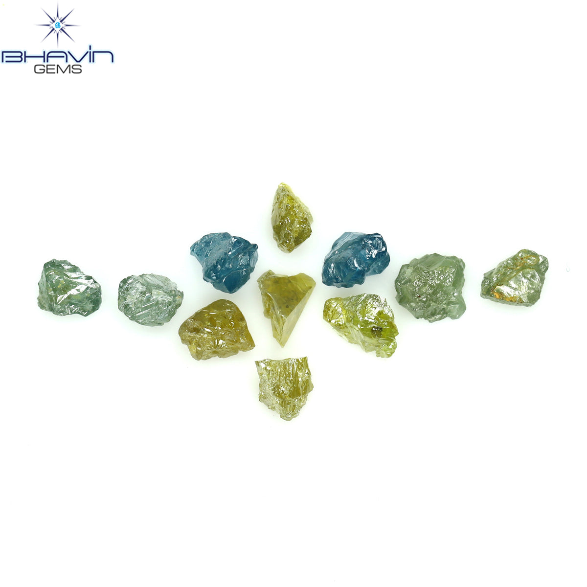 1.47 CT/11 Pcs Natural Rough Diamond Enhanced Mix Fancy Color Clarity I3 (4.30 MM)