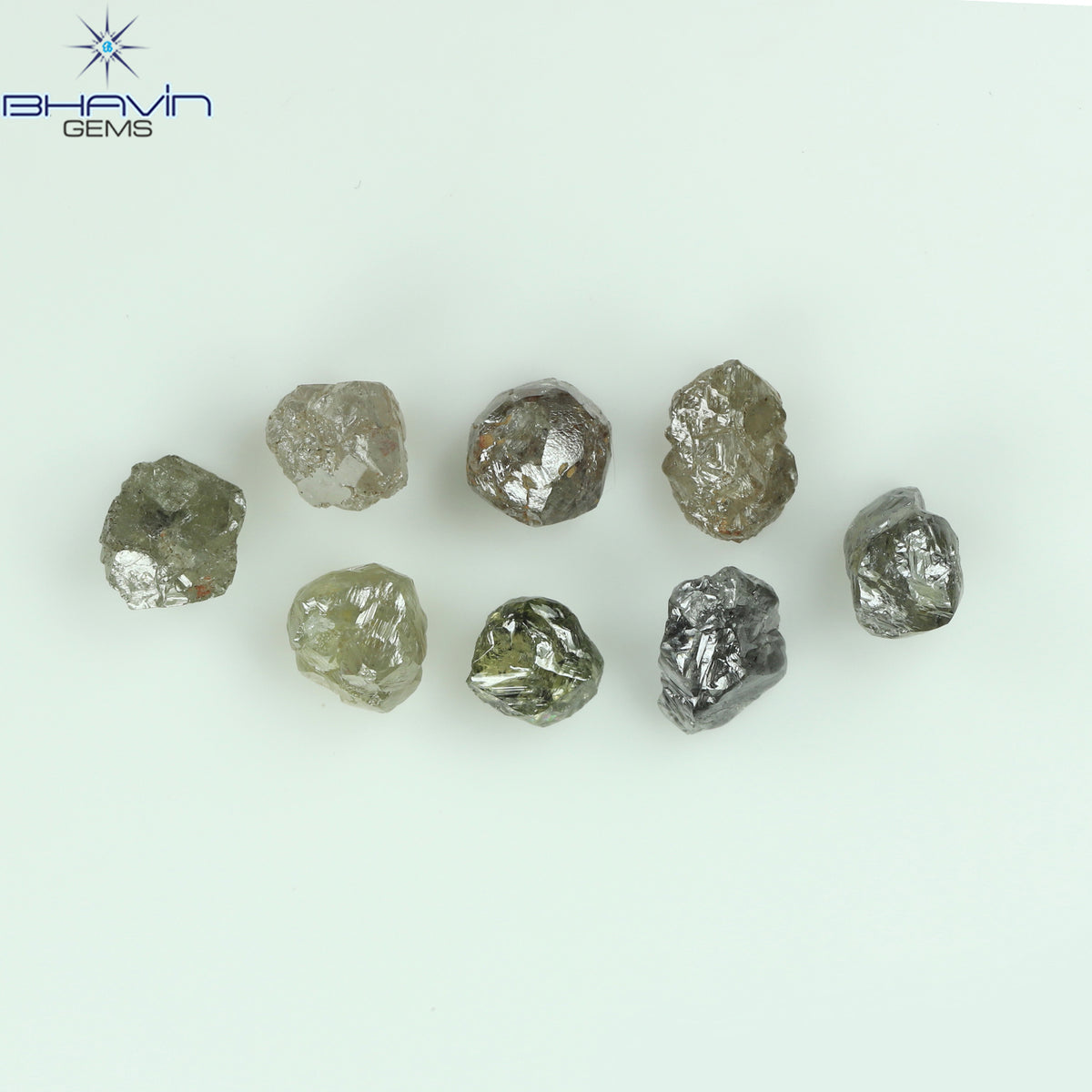 4.83 CT/8 Pcs Natural Rough Diamond Salt And Pepper Color Clarity I3 (4.43 MM)