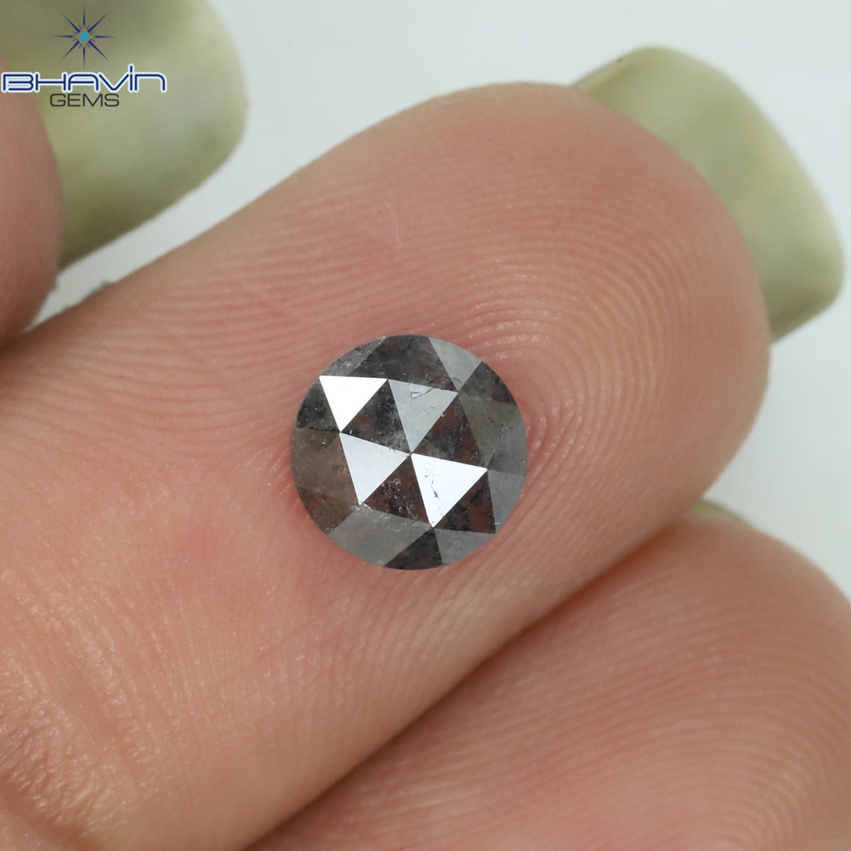 1.04 CT ラウンド シェイプ ナチュラル ダイヤモンド ソルト アンド ペッパー カラー I3 クラリティ (6.10 MM)
