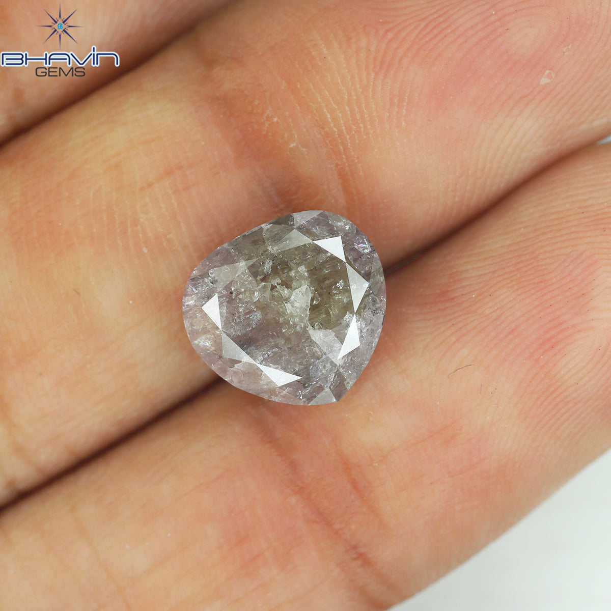 3.84 CT Natural Heart Diamond Pink Color Clarity I3 (9.63 MM)