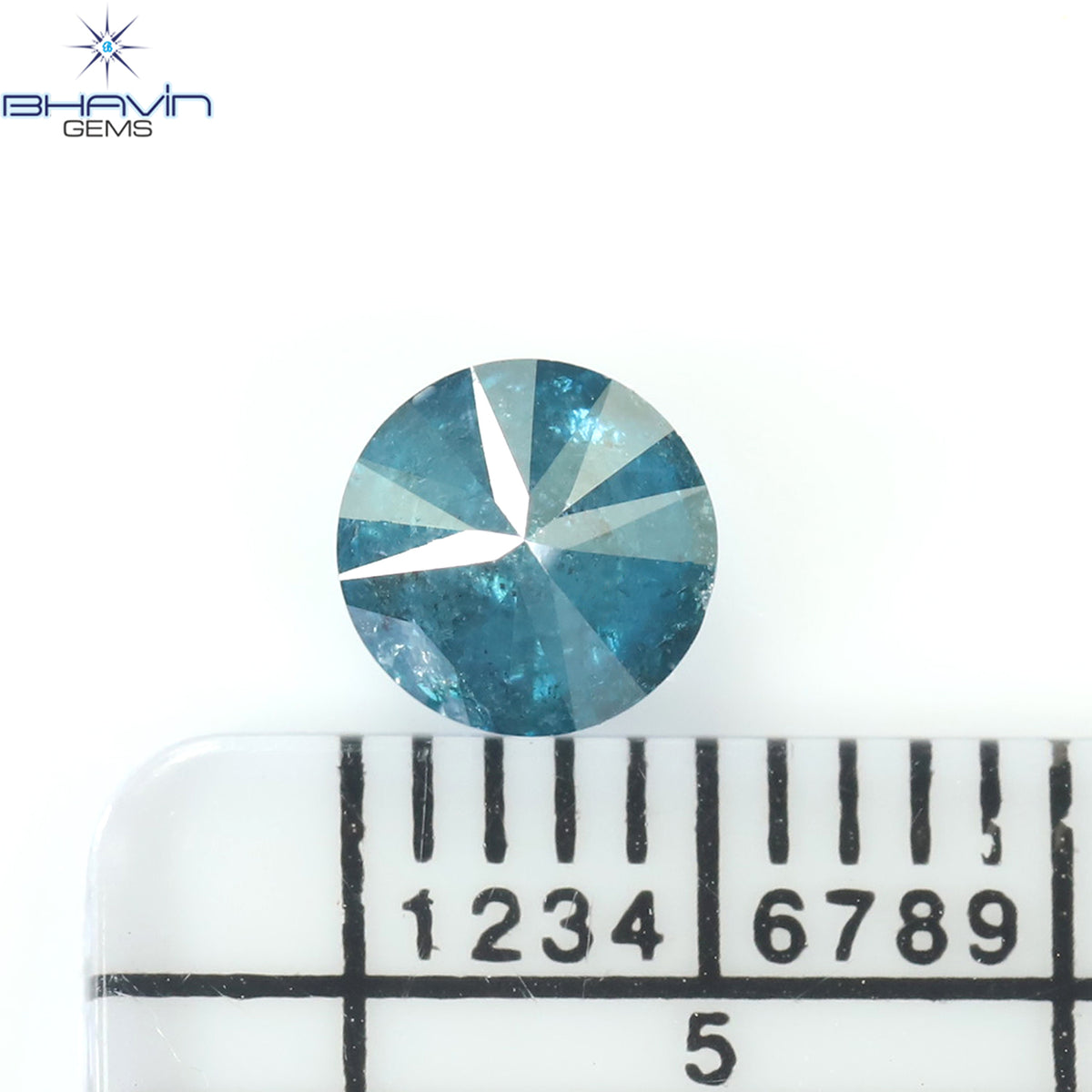 0.71 CT Natural Round Diamond Enhanced Blue Color Clarity I3 (5.32 MM)