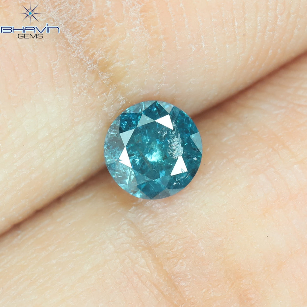 0.26 CT Natural Round Diamond Enhanced Blue Color Clarity I3 (4.00 MM)