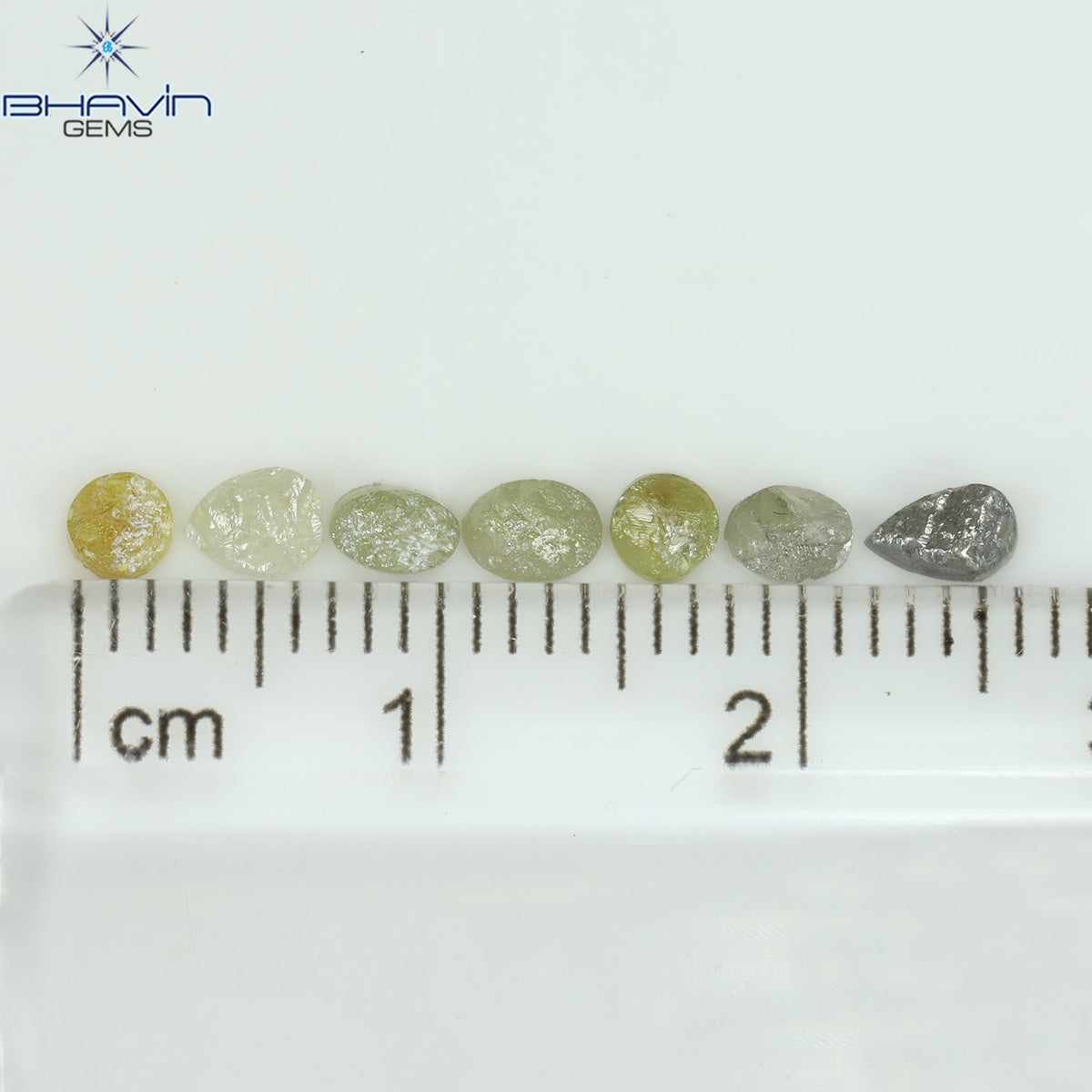 1.05 CT/7 Pcs Natural Uncut Diamond Mix Color Clarity I3 (3.63 MM)