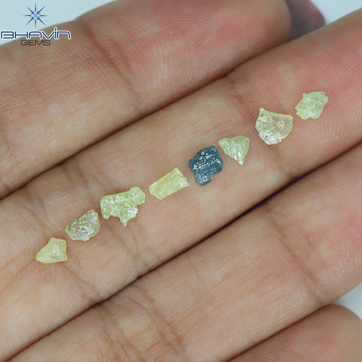 0.72 CT/8 Pcs Natural Rough Diamond Enhanced Mix Fancy Color Clarity I3 (4.70 MM)