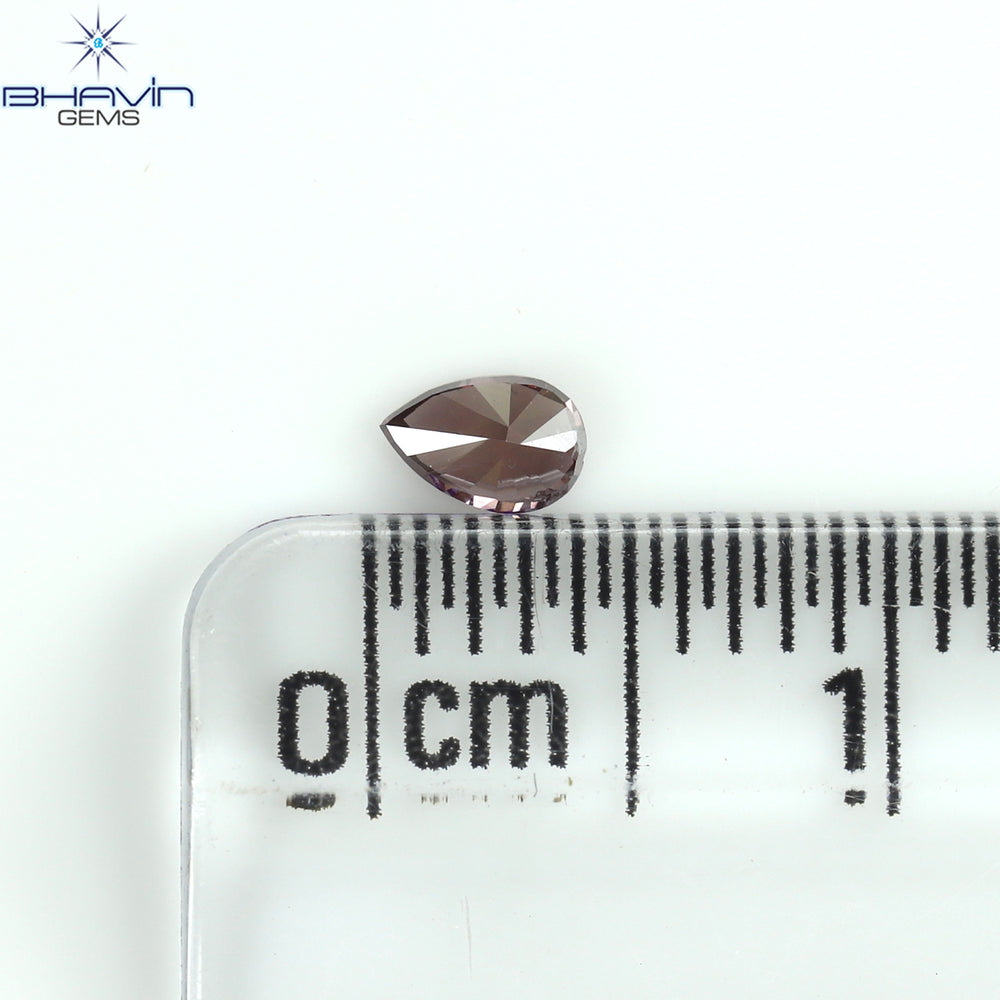 0.12 CT ペアシェイプ ナチュラル ダイヤモンド 強化ピンク色 VS2 クラリティ (3.87 MM)
