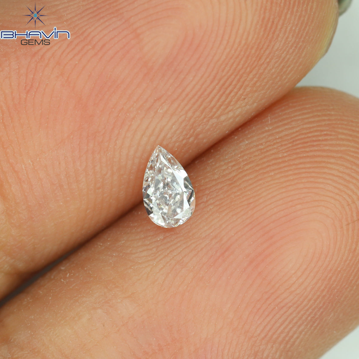 0.11 CT Natural Pear Diamond Pink Color Clarity VS2 (4.34 MM)
