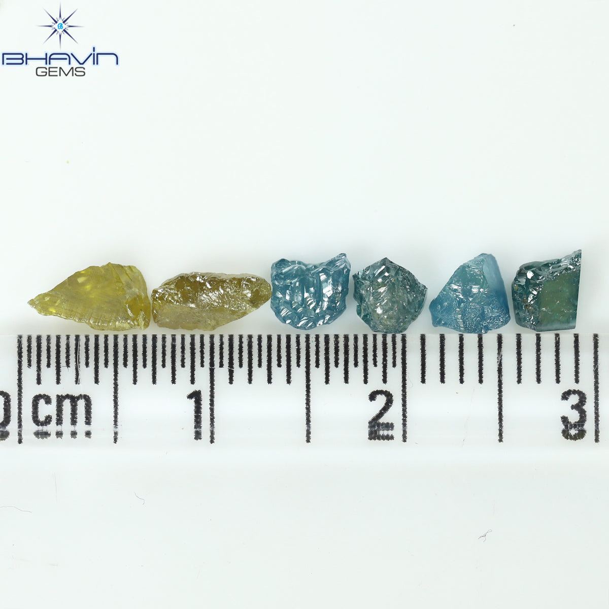 2.10 CT/6 Pcs Natural Rough Diamond Enhanced Mix Fancy Color Clarity I3 (6.32 MM)