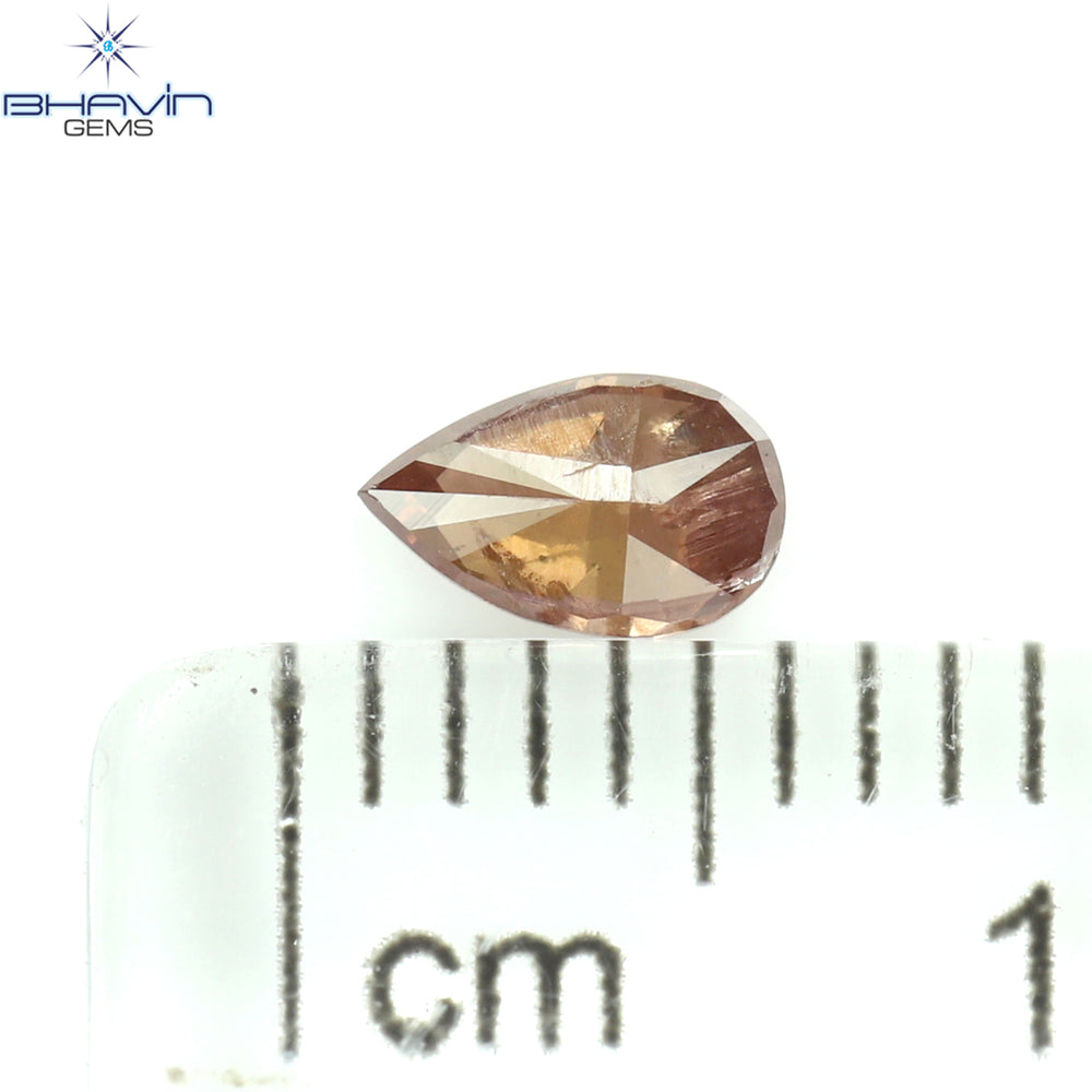 0.25 CT Pear Shape Natural Diamond Pink Color I1 Clarity (5.15 MM)