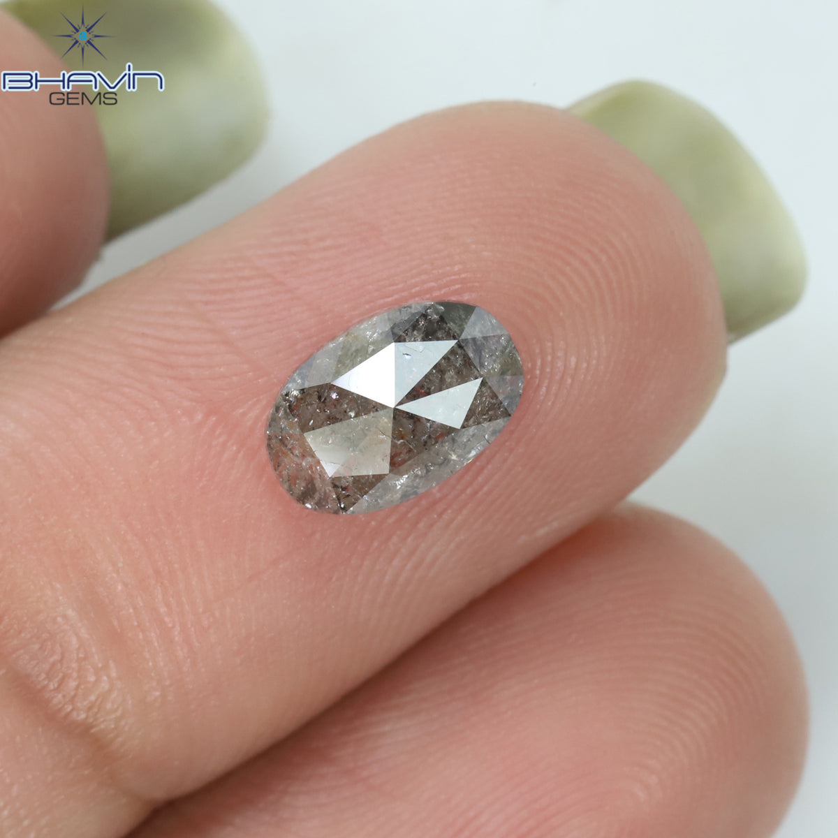 1.34 CT Natural Oval Diamond Salt And Pepper Color Clarity I3 (8.04 MM)