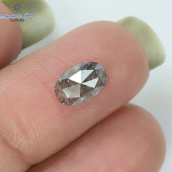 1.34 CT Oval Shape Natural Diamond Salt And Papper Color I3 Clarity (8.04 MM)