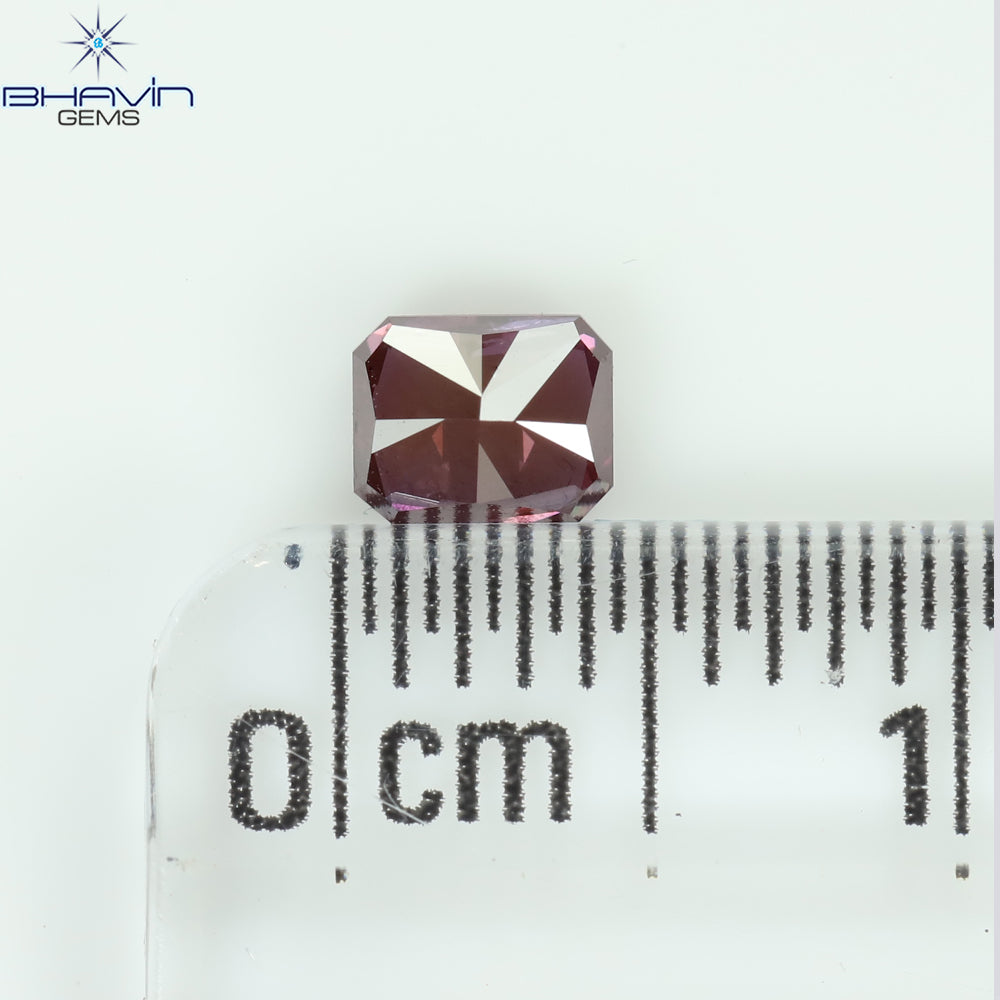 0.33 CT Natural Radiant Diamond Enhanced Pink Color Clarity SI2 (4.17 MM)