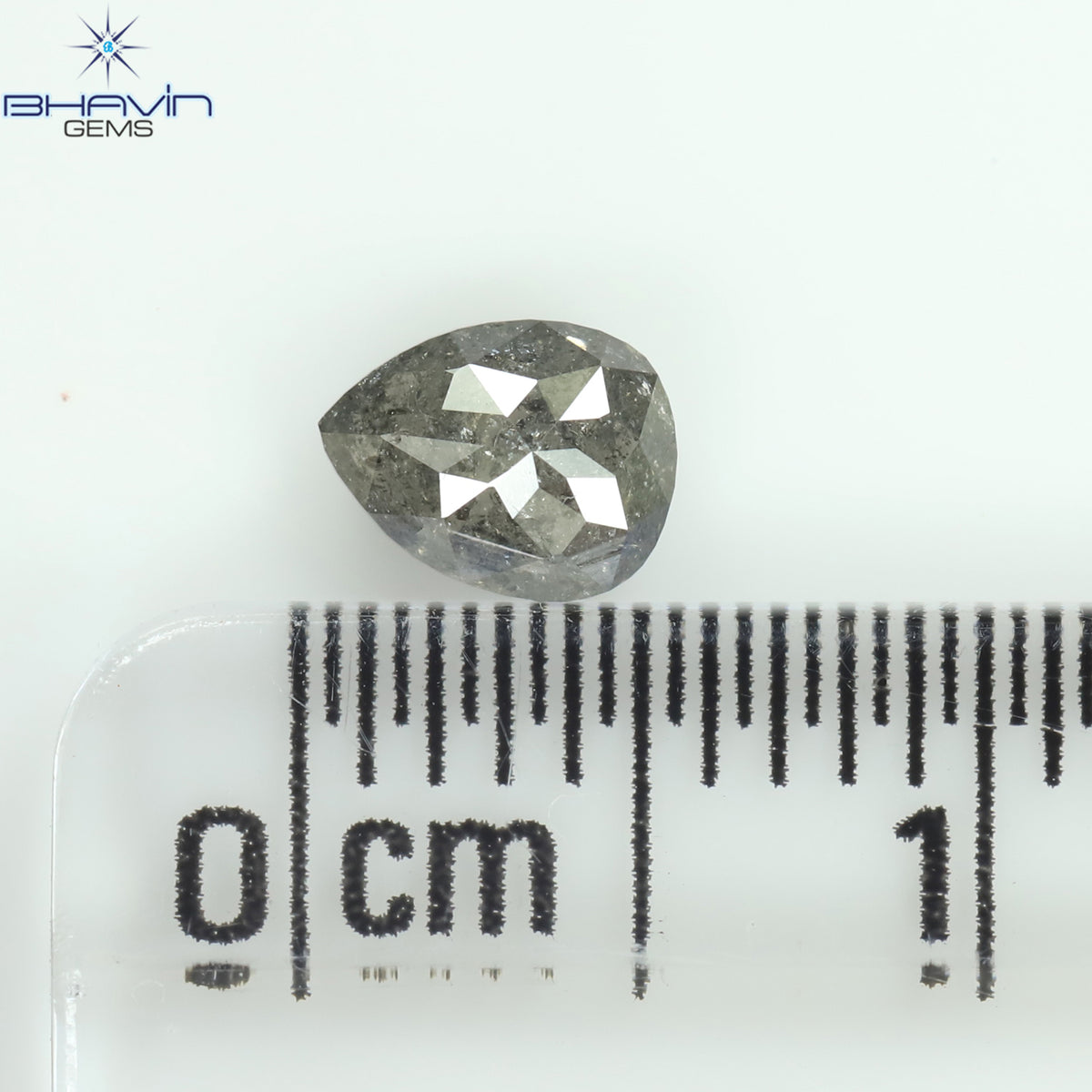 0.39 CT ペアシェイプ ナチュラル ルース ダイヤモンド ソルト アンド ペッパー カラー I3 クラリティ (5.27 MM)