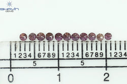 0.21 CT/11 個 ラウンド シェイプ ナチュラル ルース ダイヤモンド ピンク カラー SI クラリティ (1.75 MM)