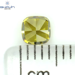 0.40 CT Cushion Shape Natural Loose Diamond Enhanced Green Color VS2 Clarity (4.10 MM)
