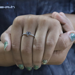 Triangle Diamond, Natural Diamond Ring, Salt And pepper Diamond, Gold Ring, Engagement Ring, Wedding Ring, Diamond Ring