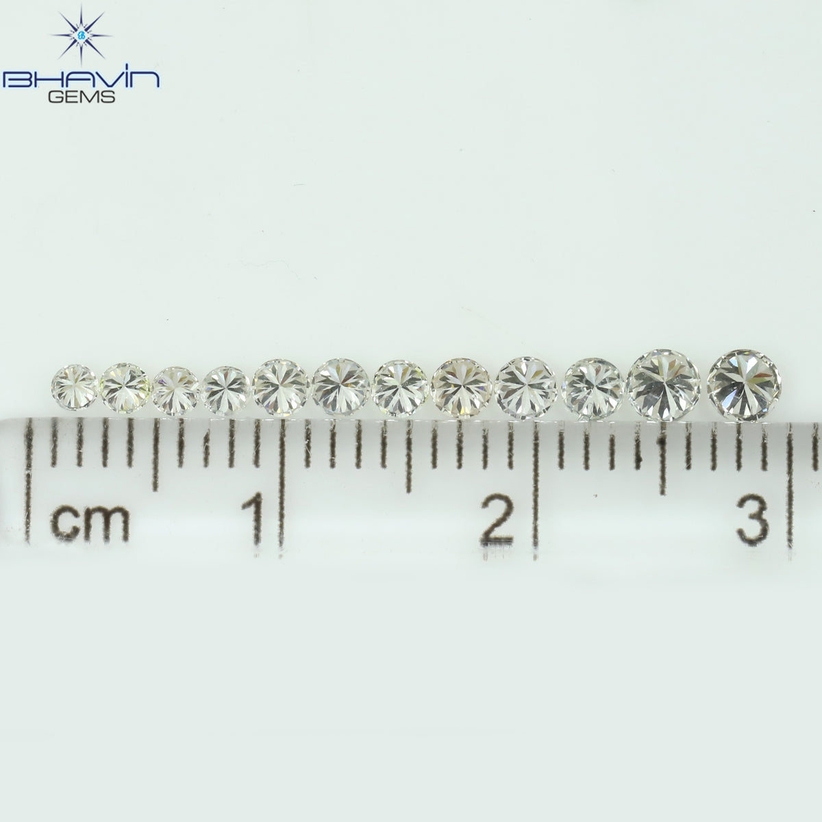 0.66 CT/12 Pcs Natural Round Diamond White Color Clarity VS2 (3.00 MM)