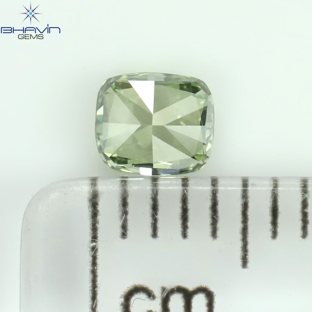 0.24 CT クッション シェイプ ナチュラル ルース ダイヤモンド 強化グリーン カラー SI2 クラリティ (3.55 MM)