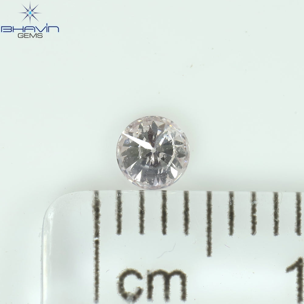 0.15 CT ラウンド シェイプ ナチュラル ダイヤモンド ピンク色 SI2 クラリティ (3.32 MM)