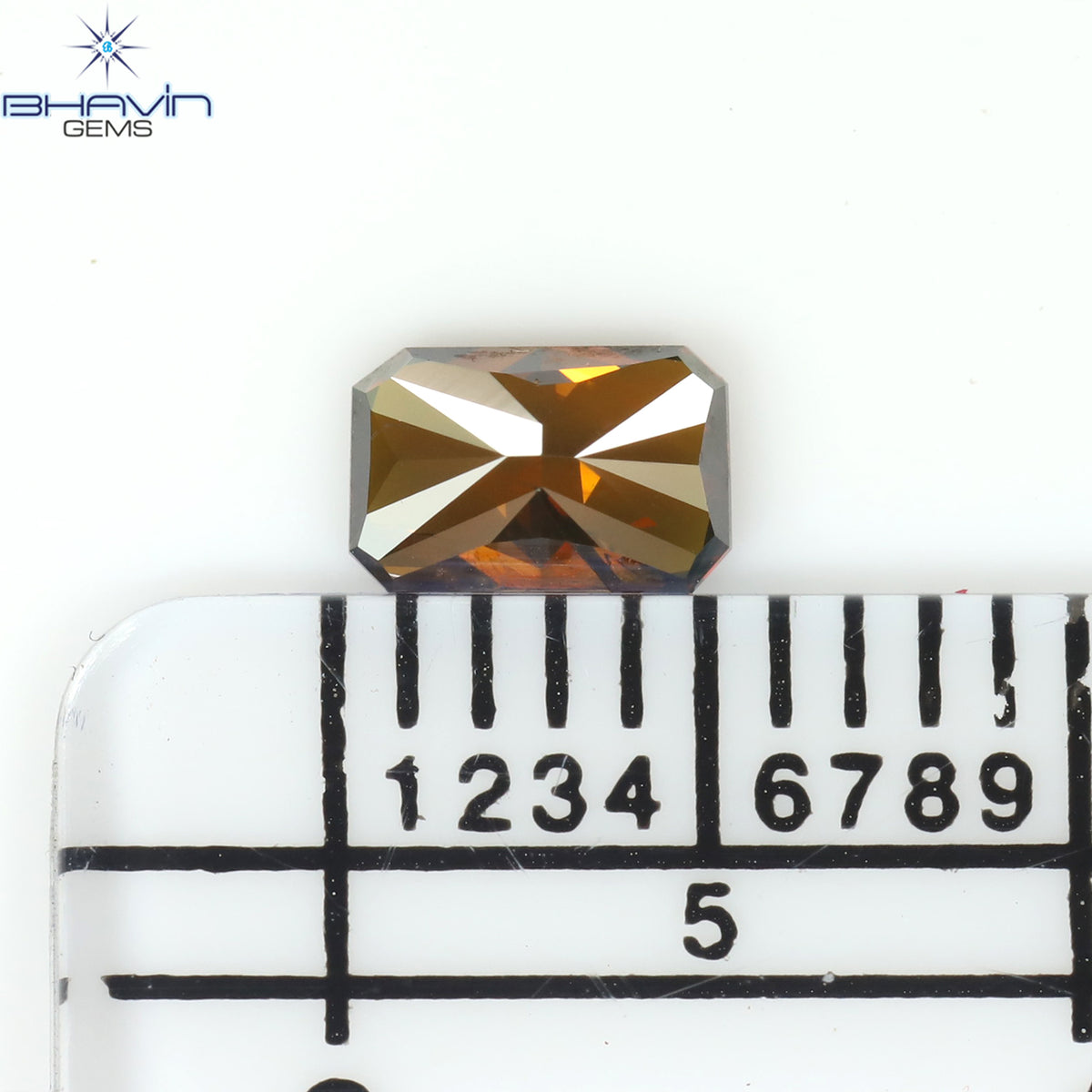 0.33 CT Natural Radiant Diamond Enhanced Cognac Color Clarity SI2 (5.15 MM)
