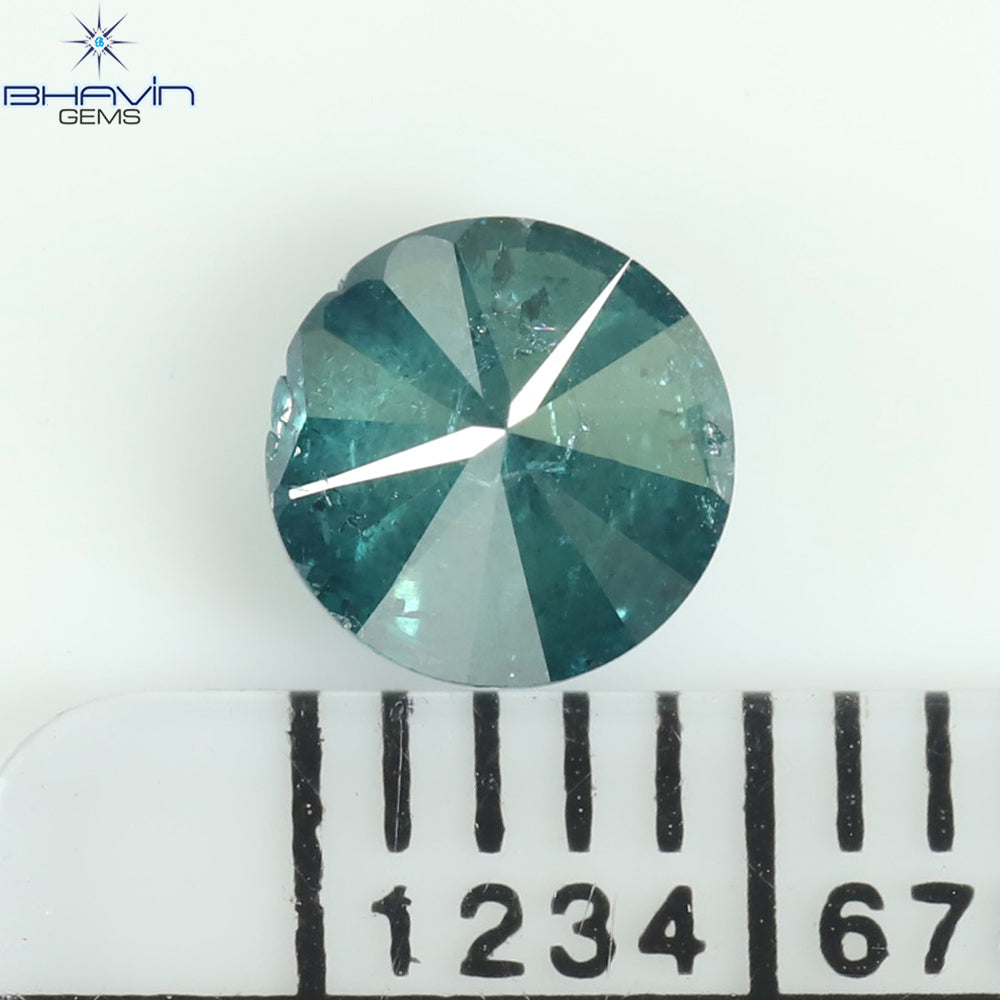 0.61 CT ラウンド ダイヤモンド 天然ダイヤモンド ブルー カラー I3 クラリティ (5.22 MM)