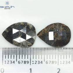 6.07 CT (2 個) ペアシェイプ ナチュラル ダイヤモンド ブラウン カラー I3 クラリティ (12.44 MM)