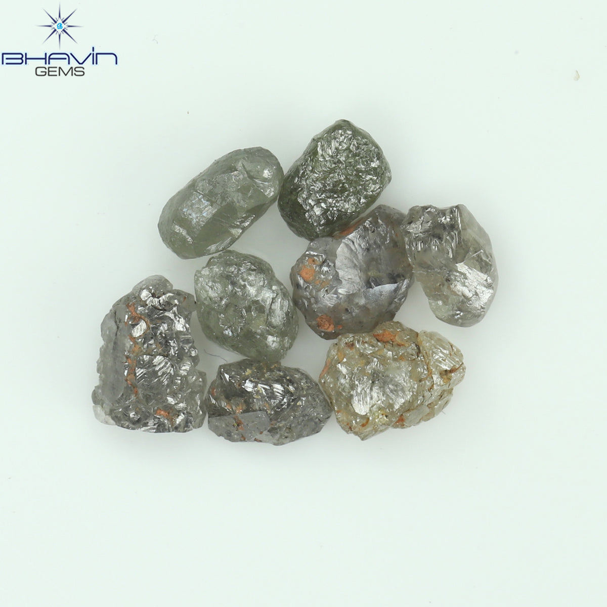 2.95 CT/8 Pcs Natural Rough Diamond Salt And Pepper Color Clarity I3 (5.26 MM)