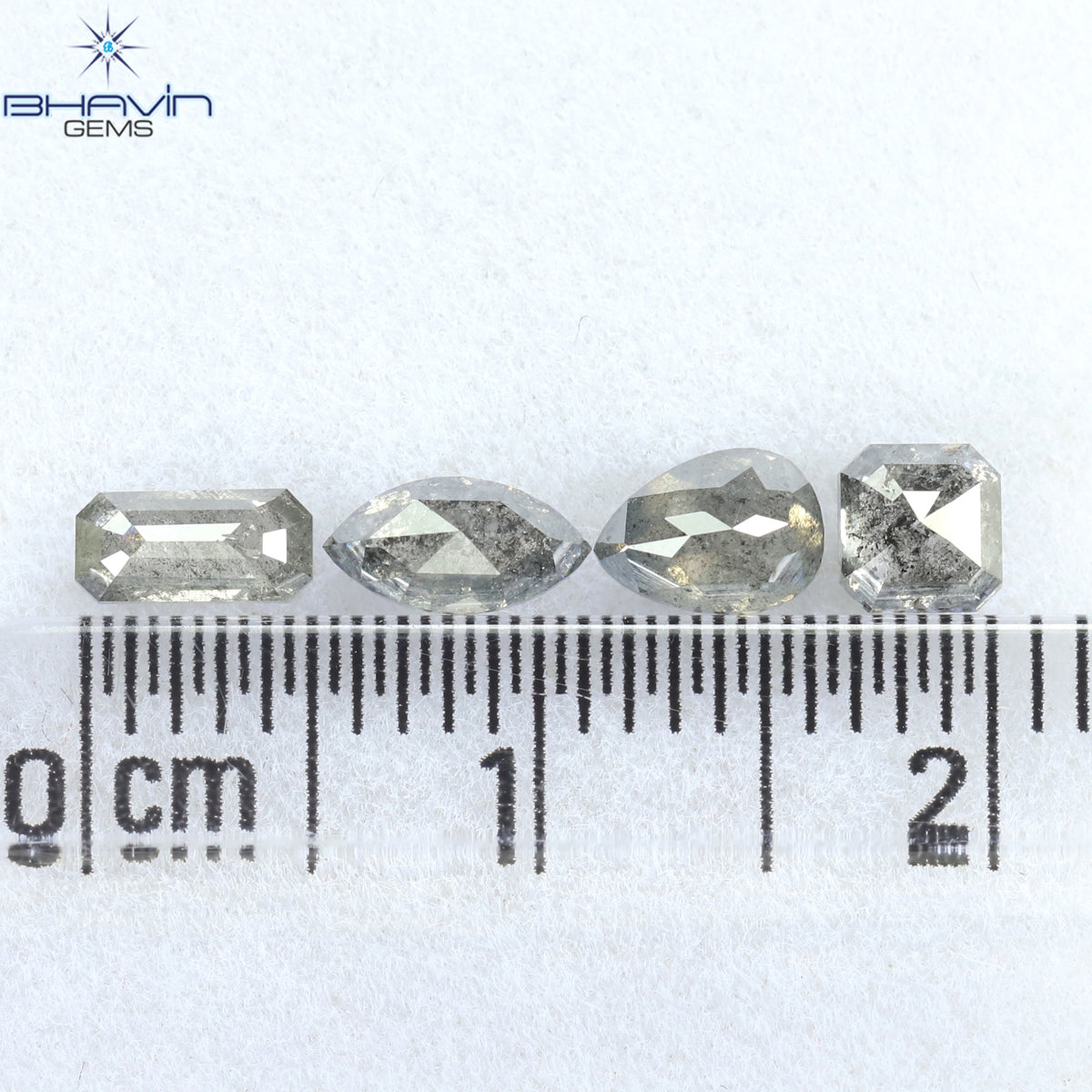 1.26 CT/4 Pcs Natural Mix Diamond Salt And Pepper Color Clarity I3 (5.94 MM)