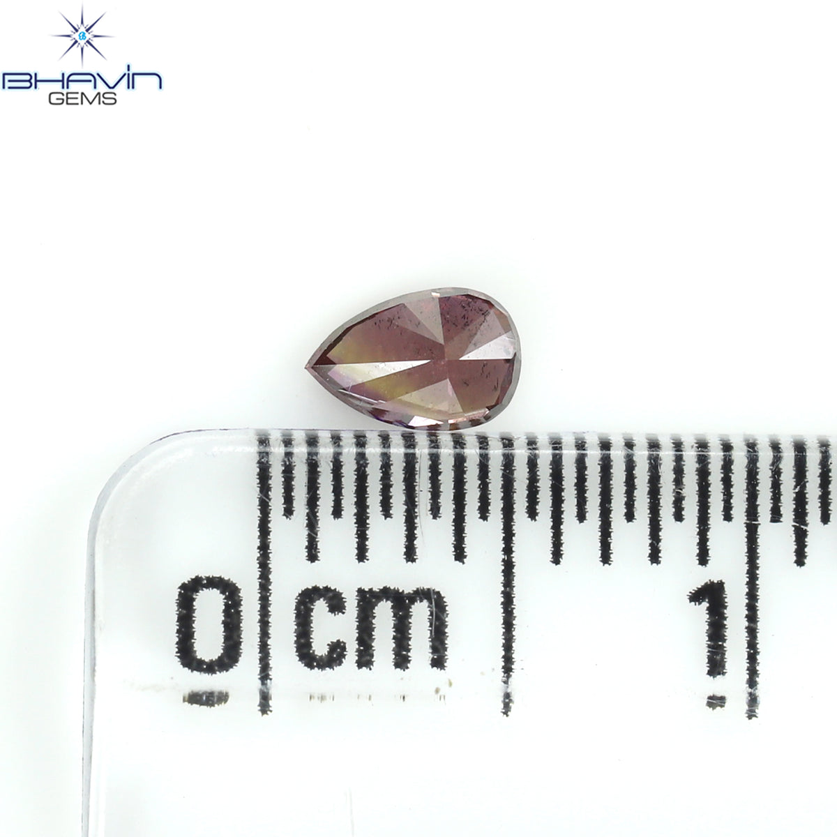 0.19 CT Natural Pear Diamond Enhanced Pink Color Clarity SI1 (4.40 MM)