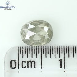 1.27 CT オーバルシェイプ ナチュラル ルース ダイヤモンド ホワイト ミルキー カラー I3 クラリティ (7.09 MM)