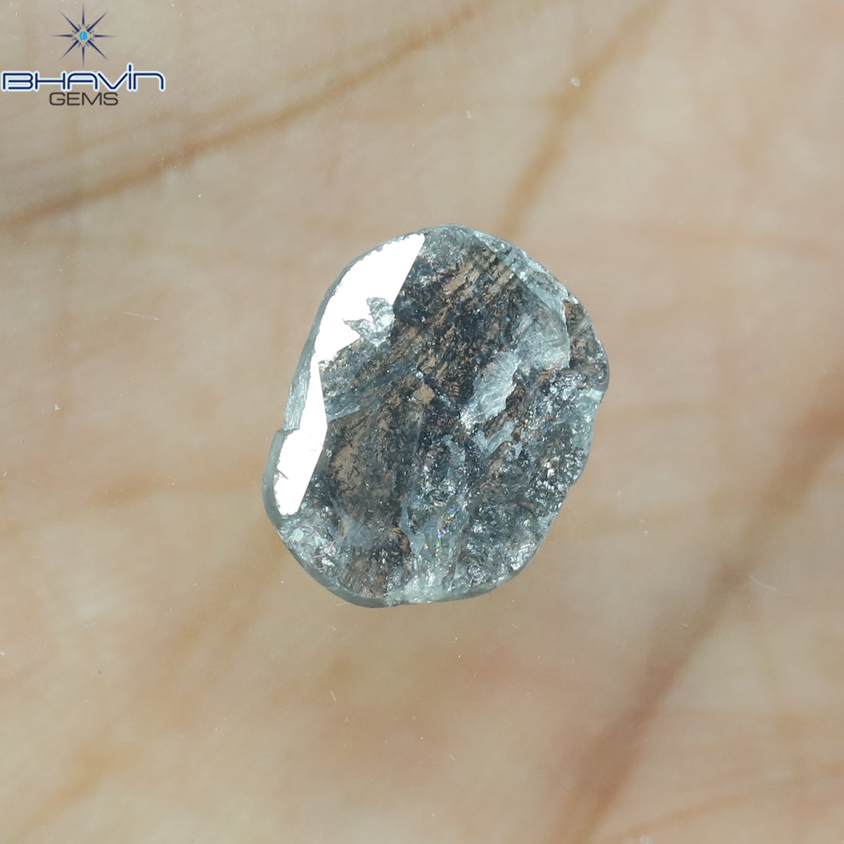 1.23  CT Slice Natural Diamond Salt And Papper Color Clarity I3 (11.11 MM)