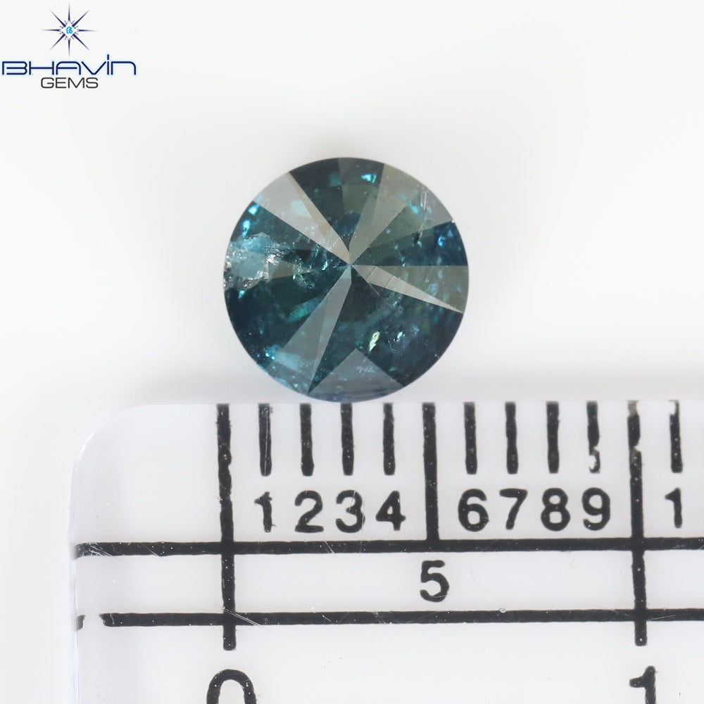 0.82 CT Natural Round Diamond Enhanced Blue Color Clarity I3 (5.96 MM)