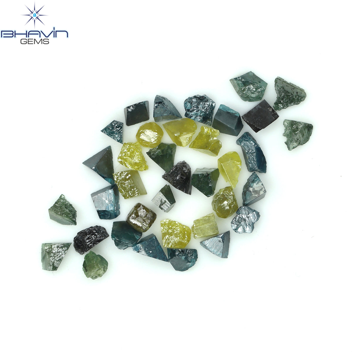 9.48 CT/46 Pcs Natural Rough Diamond Enhanced Mix Fancy Color Clarity I3 (3.11 MM)