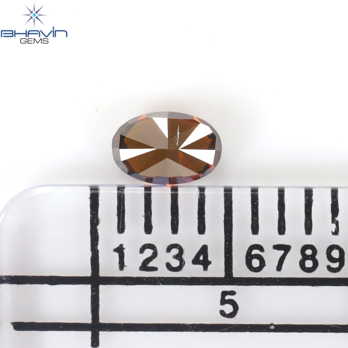 0.18 CT Natural Oval Diamond Enhanced Cognac Color Clarity SI1 (4.10 MM)