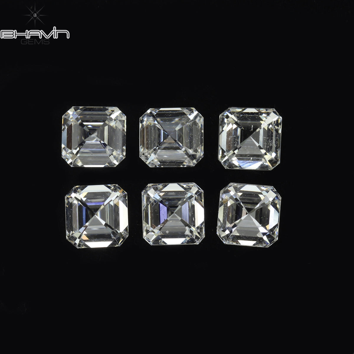 0.10 CT Natural Asscher Diamond White (G+) Color Clarity VVS-VS (2.40 MM)