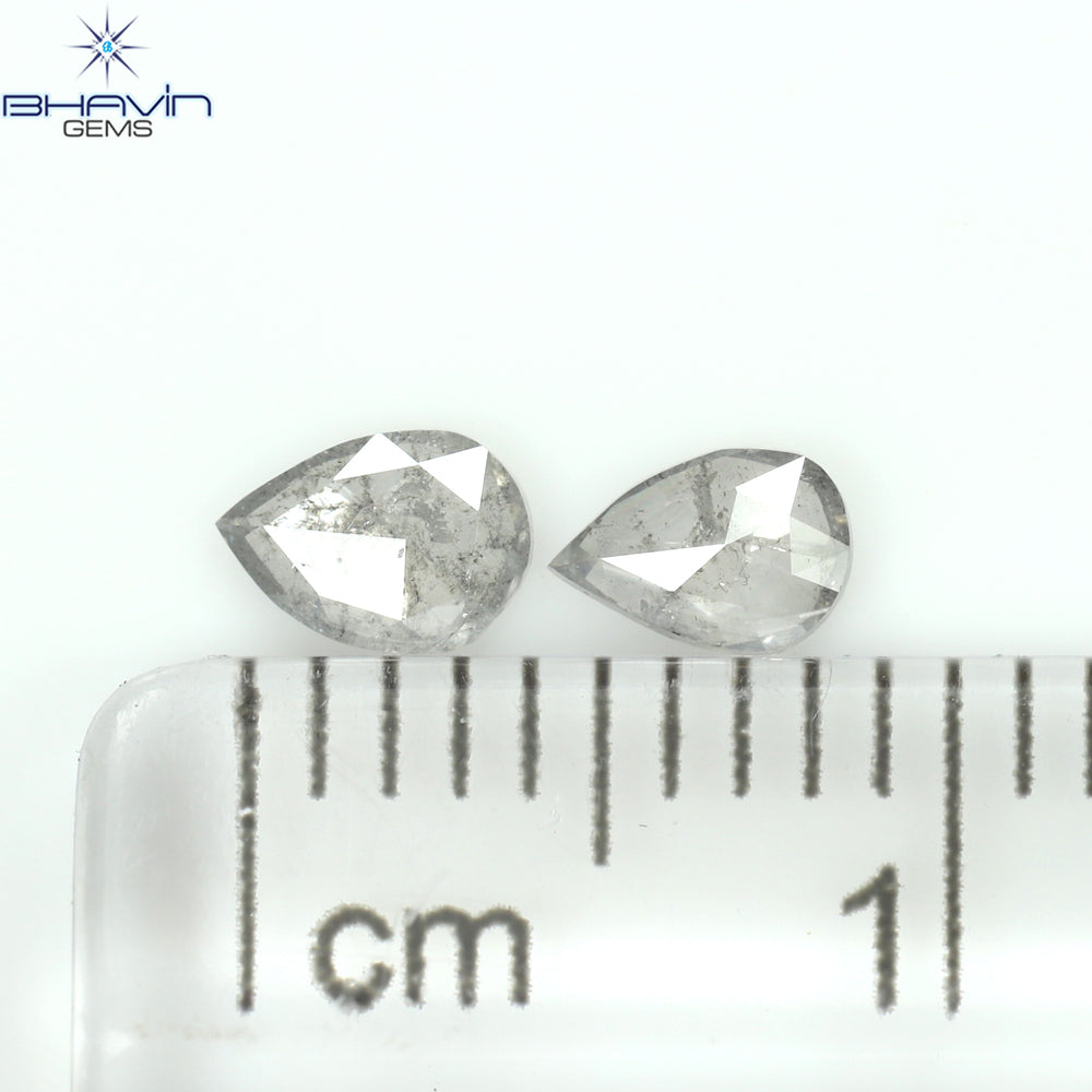 0.30 CT/2 個ペアシェイプ ナチュラル ルース ダイヤモンド ソルト アンド ペッパー カラー I3 クラリティ (4.43 MM)