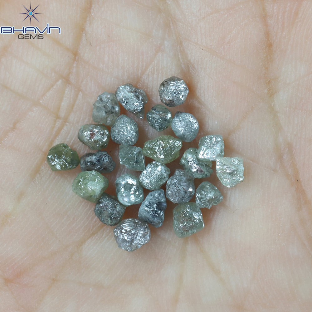 4.08 CT/23 PCS Rough Shape Salt And Pepper Color Natural Diamond I3 Clarity (3.51 MM)